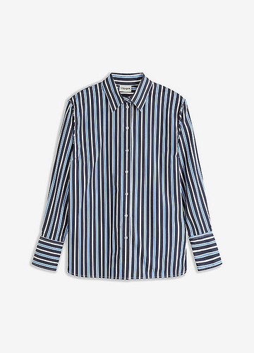 Bluse nachtblau weiß - bluse,
