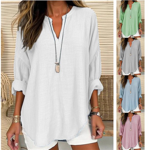 Damen langarm blusehemd hemden - blusehemd,