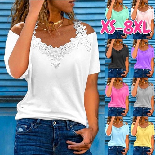 Damen neck shirt spitze - damen,