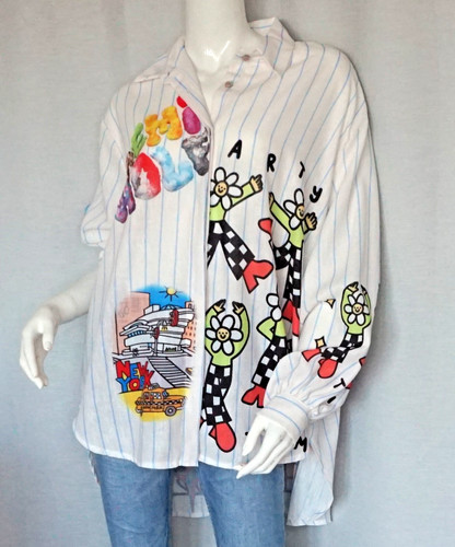 Print hemd bluse hemdbluse - hemd,
