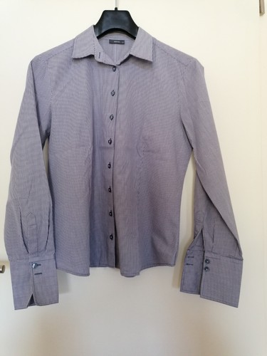 Kleinkarierte blaue hemdbluse - kleinkarierte,