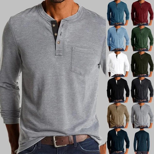 Neu herren henley shirt - herren, t-shirt
