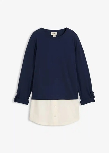 Bluse mit hemdeinsatz - hemdeinsatz, gr