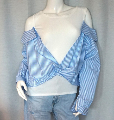 Ripp top mit knoten - ripp, bluse